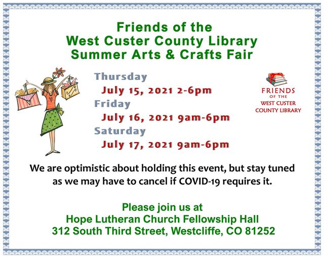 FOL Craft Fair 2021 West Custer County Library District