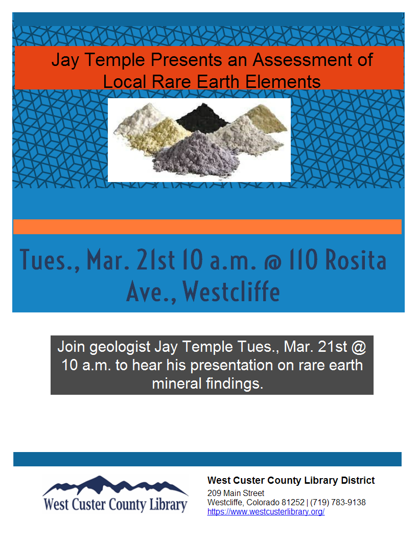 Jay Temple Presents an Assessment of Local Rare Earth Elements