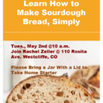 Rescheduled Learn How to Make Sourdough Bread Simply!