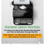 WESTCLIFFE WRITERS’ GROUP TO MEET