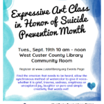 Expressive Art Class in Honor of Suicide Prevention Month