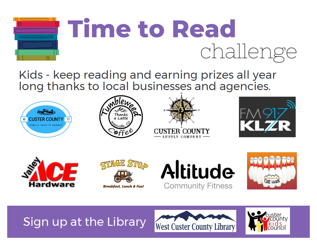 Kids' Time to Read program flyer with rewards