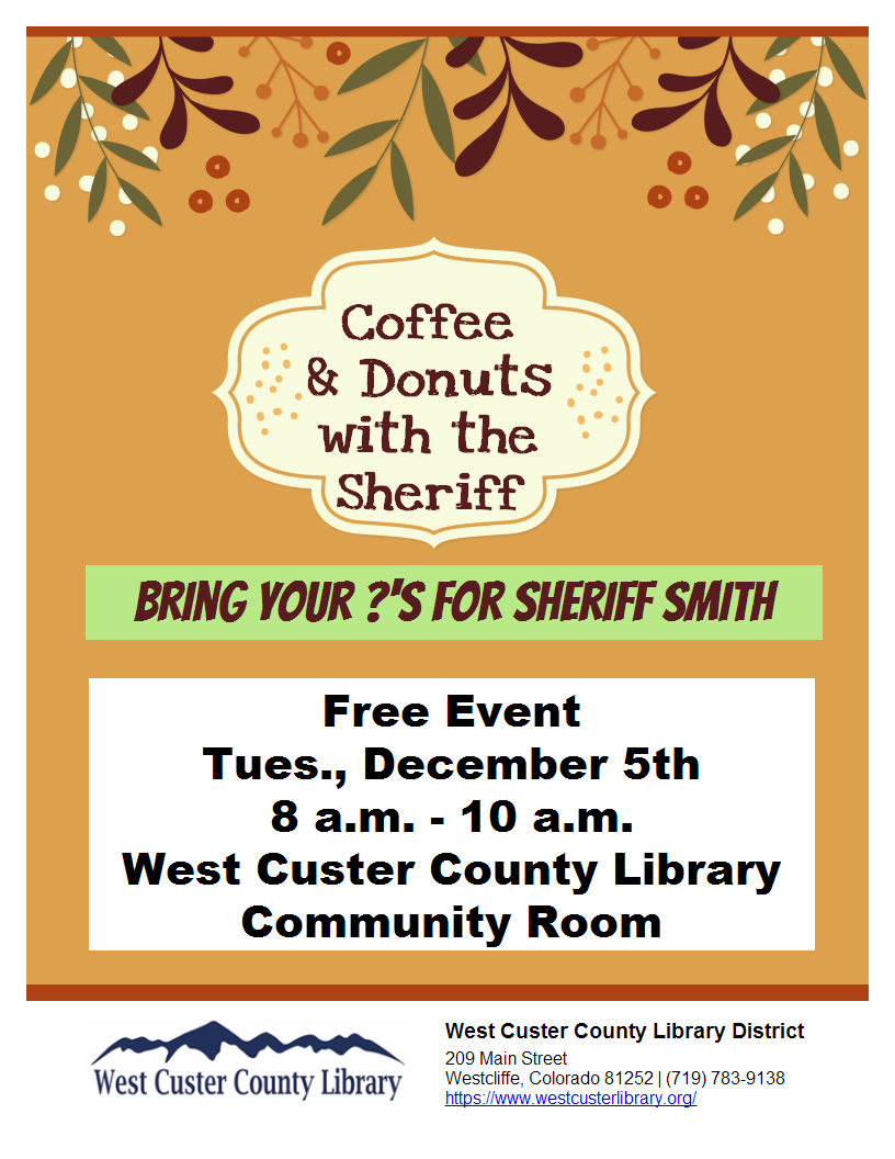 Flyer and link to info re Coffee with Sheriff event December 5