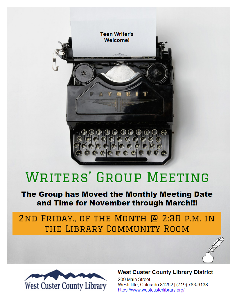 Westcliffe Writer's Group to Meet