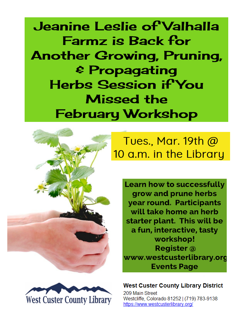 One More Growing, Pruning, and Propagating Herbs Workshop