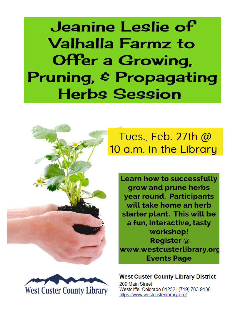 Growing, Pruning, and Propagating Herbs Workshop