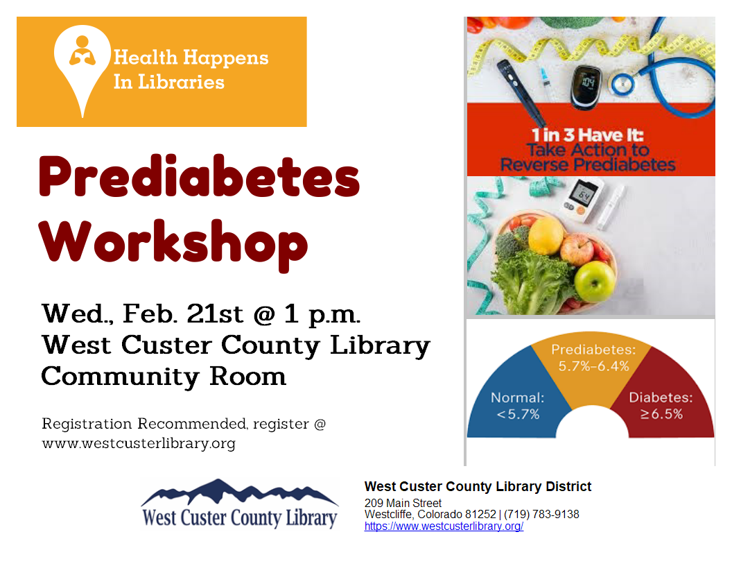 flyer and link to more info on pre-diabetes workshop February 21