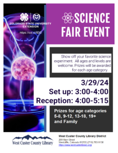 Library Science Fair event flyer and link to more information