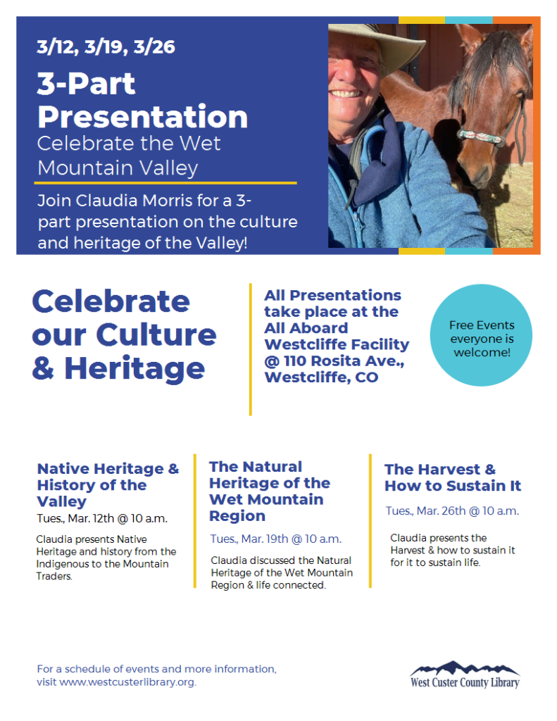 Valley Culture and Heritage Workshops events flyer and link to more info