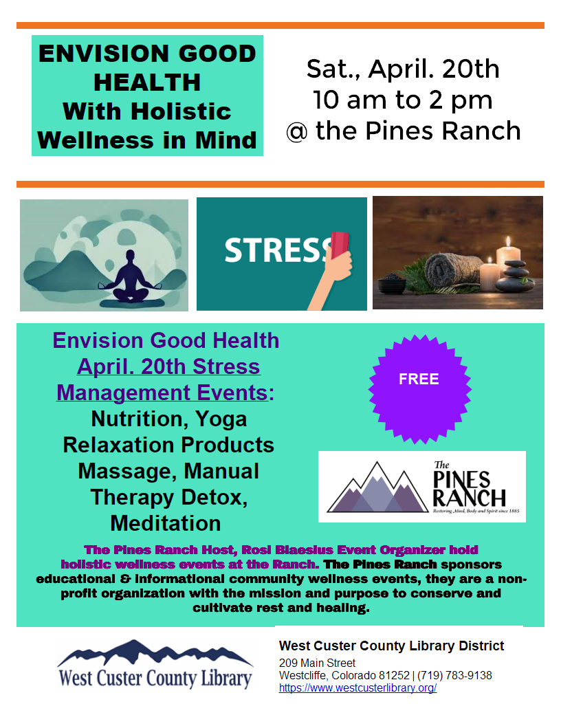 Free “Envision Good Health” Stress Management Events at the Pines Ranch