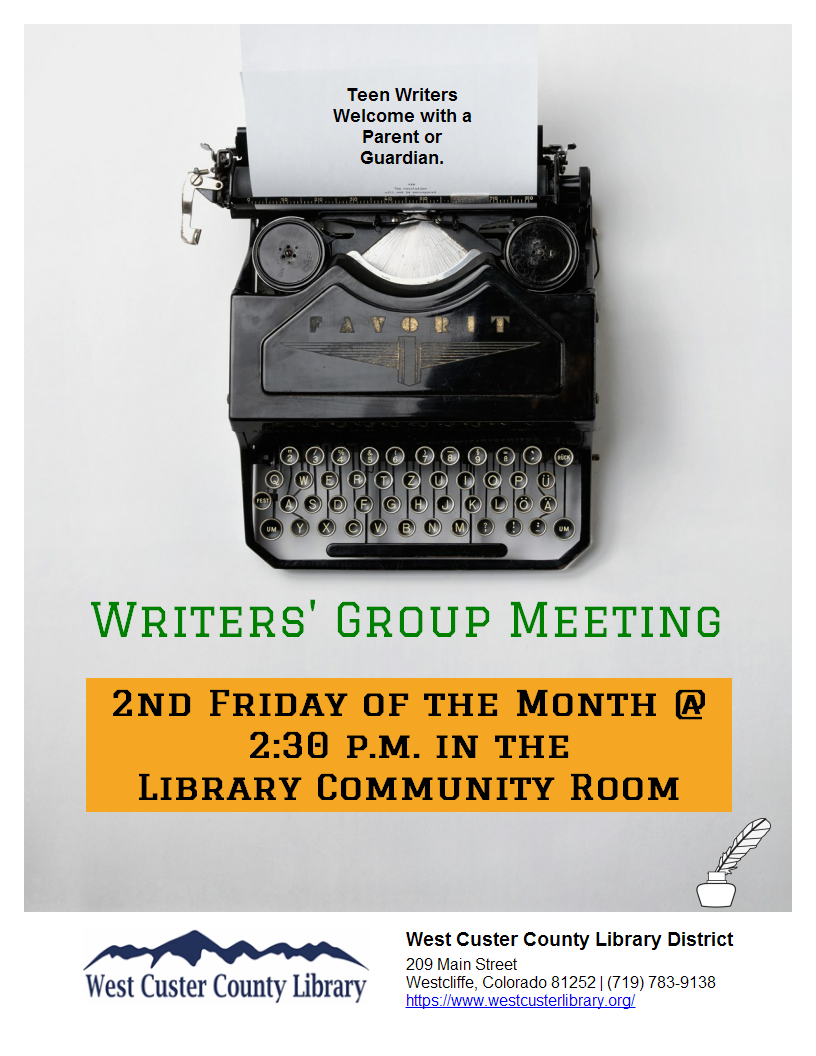 WESTCLIFFE WRITERS’ GROUP TO MEET