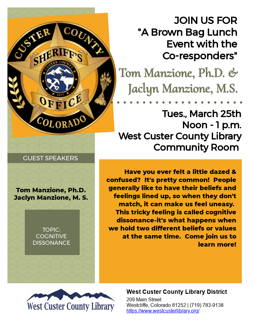 "A Brown Bag Lunch Event with the Co-responders" A Talk on Cognitive Dissonance