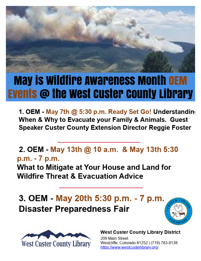 Flyer and link to May Wildfire Awareness Month events