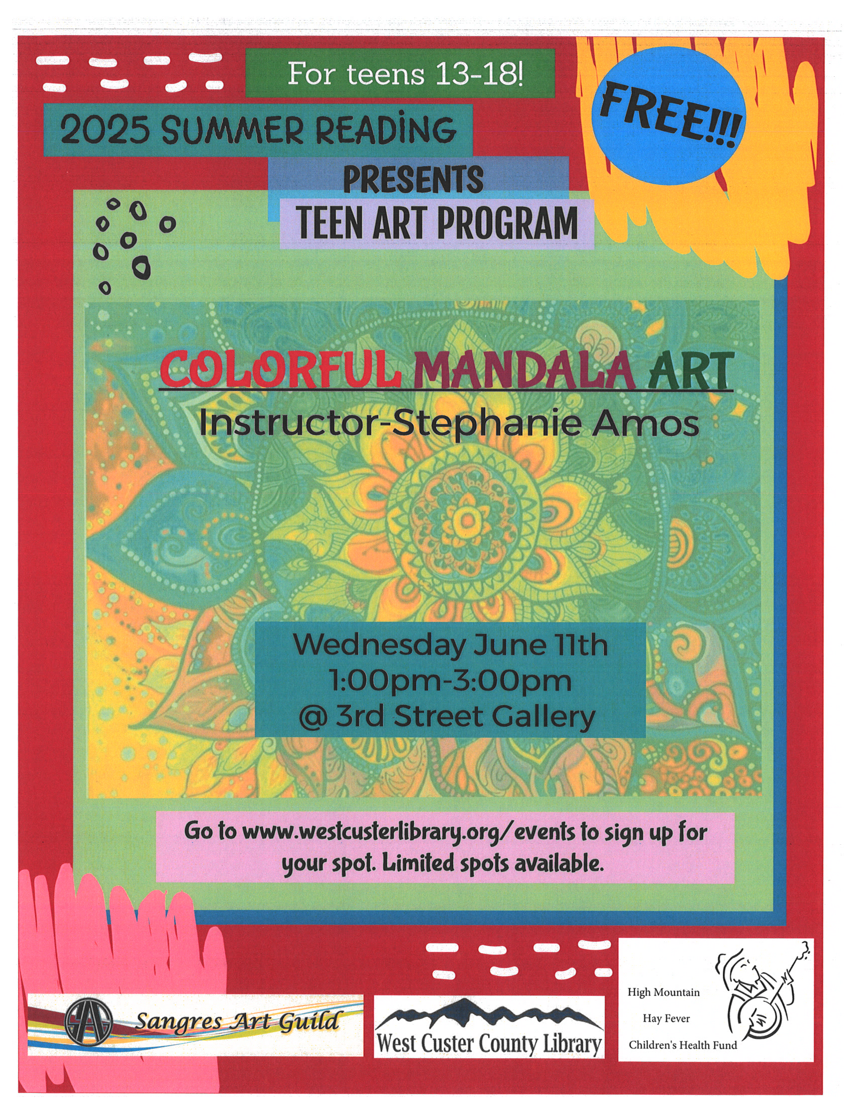 TEEN ART PROGRAM: COLORFUL MANDALA ART