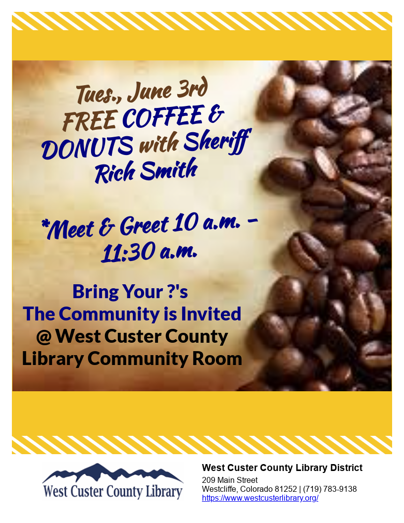 MEET & GREET WITH SHERIFF SMITH ENJOY FREE COFFEE & DONUTS