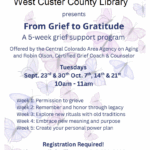 Library to Host “From Grief to Gratitude” Support Group 1st Session "Giving Yourself Permission to Grieve"