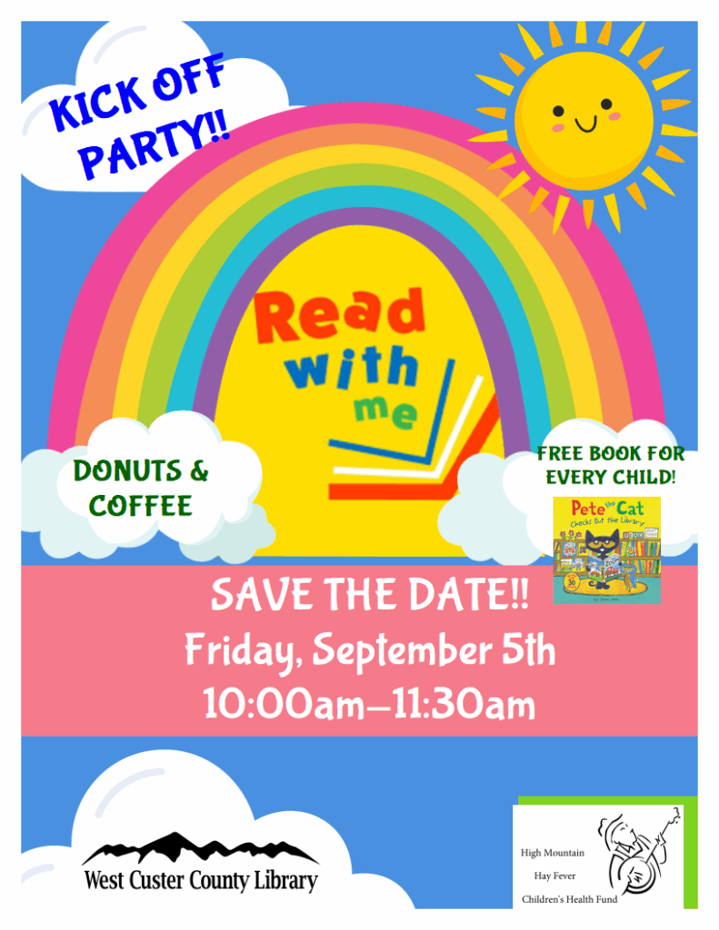 New Program Read with Me begins 9/5 flyer and link to more info