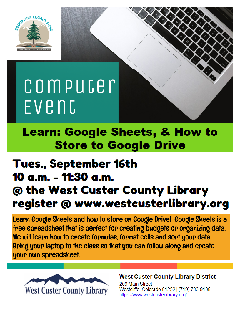 Computer Event Learn: Google Sheets, & How to Store to the Google Drive