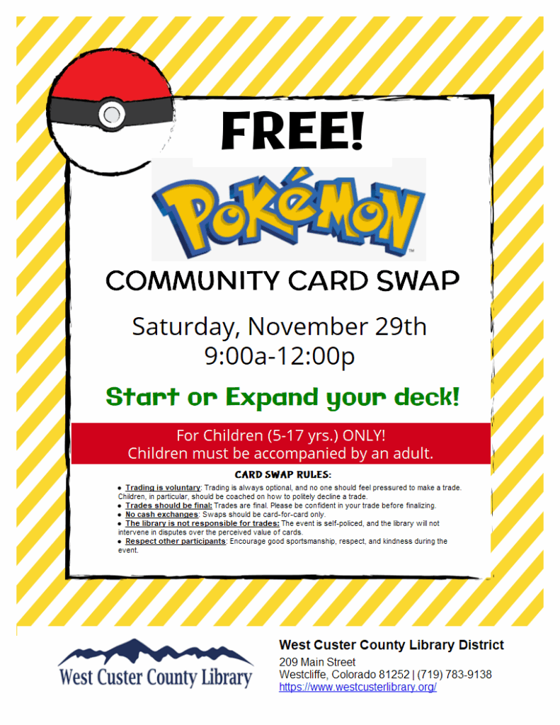 PokemonTCG2 Flyer and link to more info for Pokemon card swap