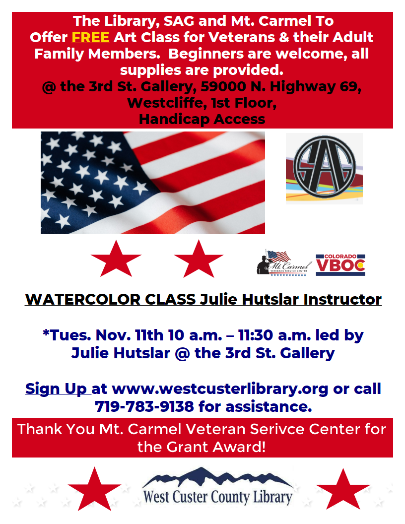 FREE VETERAN'S DAY WATERCOLOR CLASS for VETERANS