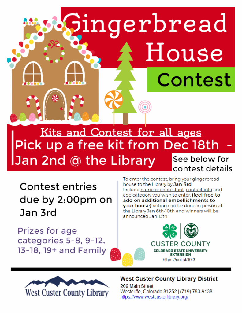 Gingerbread house contest flyer and link to more information