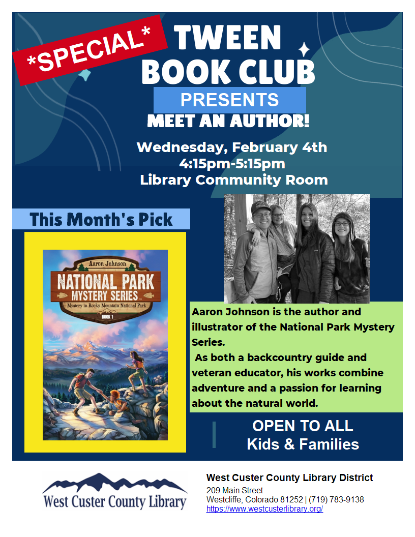 flyer for special tween book club