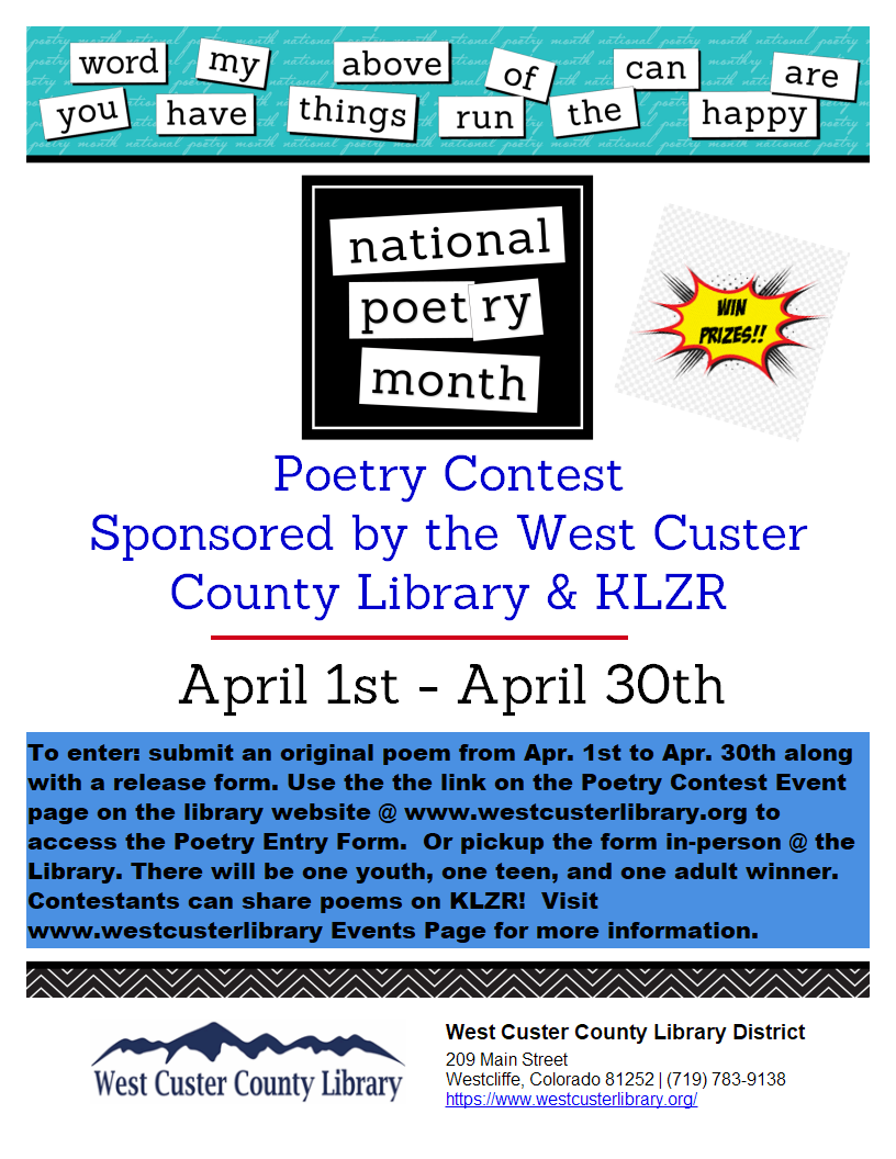 Library & KLZR Sponsor April Poetry Contest