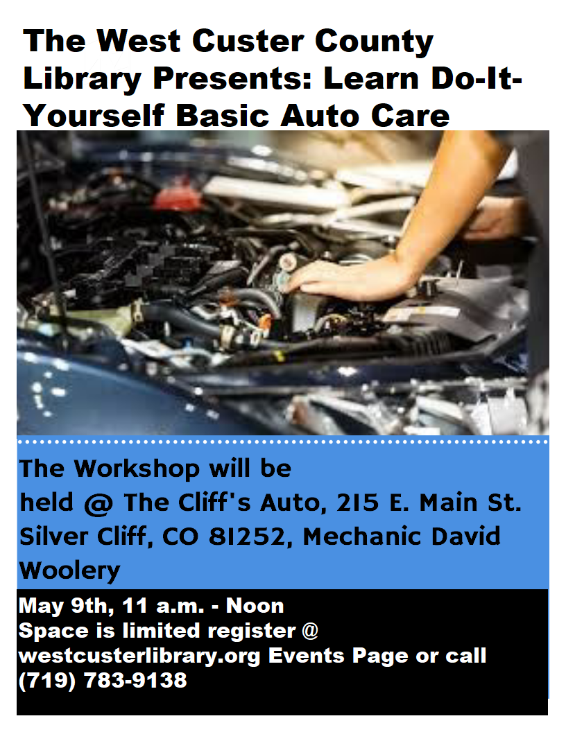 Adult Event Learn Do-It-Yourself Basic Auto Care To Be Held at 215 E. Main St., Silver Cliff